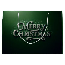 Smaragdgroene "Merry Christmas" geschenktas