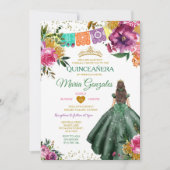 Smaragdgroene Mexicaanse Quinceañera 16e vlinder Kaart (Voorkant)