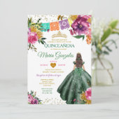 Smaragdgroene Mexicaanse Quinceañera 16e vlinder Kaart (Staand voorkant)