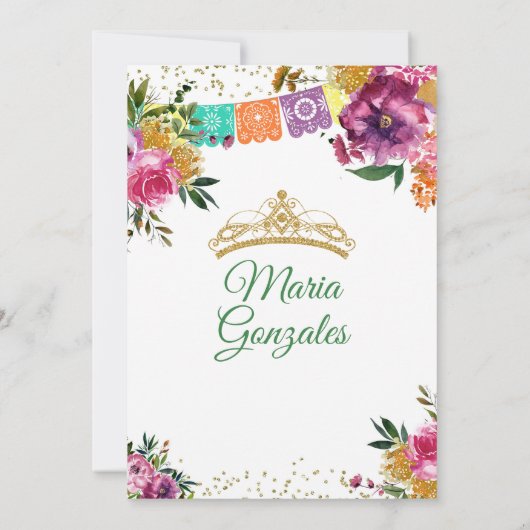 Smaragdgroene Mexicaanse Quinceañera 16e vlinder Kaart (Achterkant)