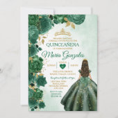 Smaragdgroene Mexicaanse Quinceañera 16e vlinder Kaart (Voorkant)