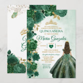 Smaragdgroene Mexicaanse Quinceañera 16e vlinder Kaart (Voorkant / Achterkant)