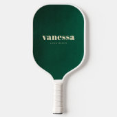 Smaragdgroene Minimaal Moderne Klassieke Naam Pickleball Paddle (Achterkant)