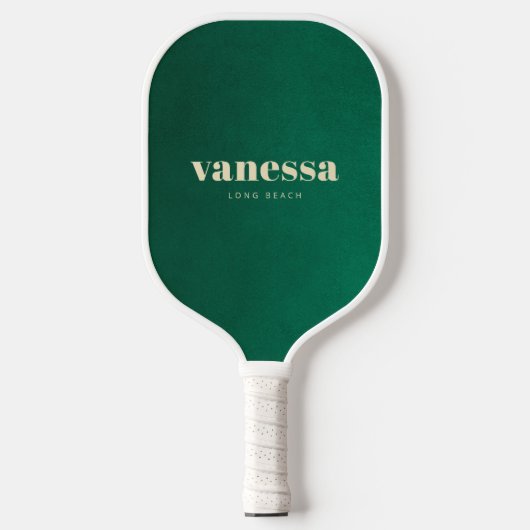 Smaragdgroene Minimaal Moderne Klassieke Naam Pickleball Paddle (Voorkant)