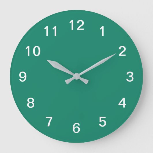 Smaragdgroene Minimalistische Acryl Wandklok (Voorkant)