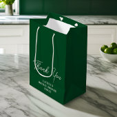 Smaragdgroene Minimalistische Bruidsbruiloft Dank  Medium Cadeauzakje