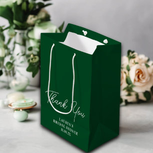 Smaragdgroene Minimalistische Bruidsfeest Bedankt Medium Cadeauzakje