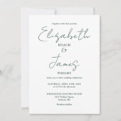 Smaragdgroene Minimalistische Elegante QR Code Tro Kaart (Voorkant)
