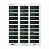 Smaragdgroene Minimalistische Retouradreslabel Etiket (Full Sheet)