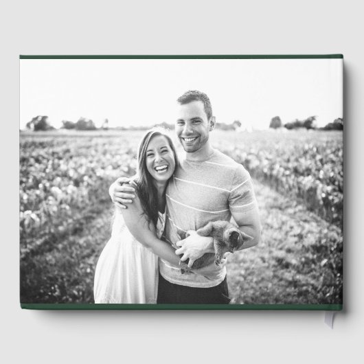 Smaragdgroene Minimalistische Trouw Verpersoonlijk Gastenboek (Achterkant)