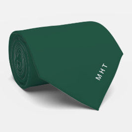 Smaragdgroene moderne initialen minimalistisch mon stropdas