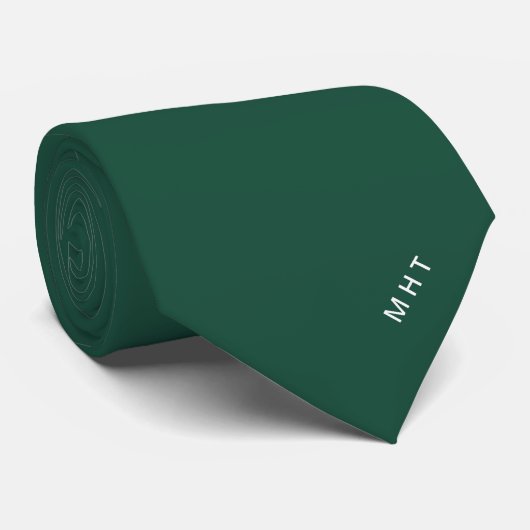 Smaragdgroene moderne initialen minimalistisch mon stropdas (Opgerold)