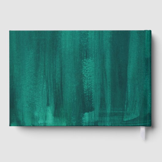 Smaragdgroene moderne kunst op maat bruiloft gastenboek (Achterkant)