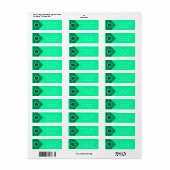 Smaragdgroene Monogram Chevron Etiket (Full Sheet)