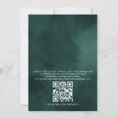 Smaragdgroene Monogram Elegante QR Code Bruiloft Kaart (Achterkant)