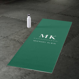 Smaragdgroene monogram initiaal naam yogamat