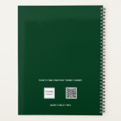 Smaragdgroene monogram initialen 2026 planner (Achterkant)