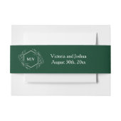 Smaragdgroene monogramtop uitnodigingen wikkel (Voorkant Voorbeeld)