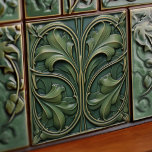 Smaragdgroene muur Decor Art Nouveau Ceram Tegeltje<br><div class="desc">Voeg een vleugje tijdloze schoonheid toe aan uw huis met onze Art Nouveau Emerald Elegance Keramische Tegel. Dit prachtige stuk heeft een nep (faux) in reliëf gemaakt botanisch motief dat doet denken aan de vloeiende, natuurlijke lijnen die de handtekening zijn van de Art Nouveau-stijl. De rijke tinten smaragdgroen, gemarkeerd met...</div>