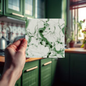 Smaragdgroene muur Decor Art Nouveau Ceram Tegeltje