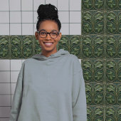 Smaragdgroene muur Decor Art Nouveau Ceram Tegeltje