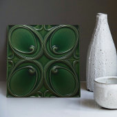 Smaragdgroene muur Decor Art Nouveau Ceram Tegeltje
