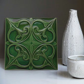 Smaragdgroene muur Decor Art Nouveau Ceram Tegeltje