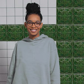 Smaragdgroene muur Decor Art Nouveau Ceram Tegeltje