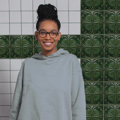 Smaragdgroene muur Decor Art Nouveau Ceram Tegeltje