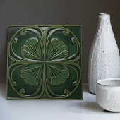 Smaragdgroene muur Decor Art Nouveau Ceram Tegeltje