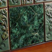 Smaragdgroene muur Decor Art Nouveau Mozaïek Tegeltje