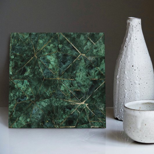 Smaragdgroene muur Decor Art Nouveau Mozaïek Tegeltje