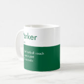 Smaragdgroene naam definitie aangepast grappig koffiemok (Voorkant links)