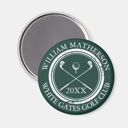 Smaragdgroene naam en clubnaam Datum Magneet (Voorkant / Achterkant)