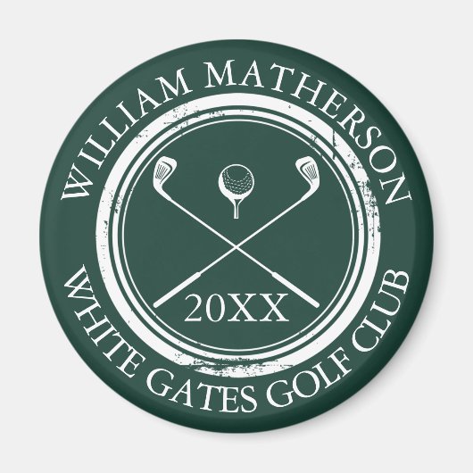 Smaragdgroene naam en clubnaam Datum Magneet (Voorkant)