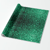 Smaragdgroene nepschittering glinstert cadeaupapier (Uitgerold)