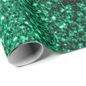 Smaragdgroene nepschittering glinstert cadeaupapier (Rol Hoek)