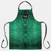 Smaragdgroene nepschittering glinstert Monogram Schort (Voorkant)