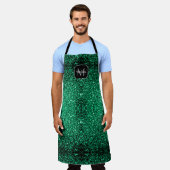 Smaragdgroene nepschittering glinstert Monogram Schort (Gedragen)