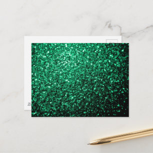 Smaragdgroene nepschittertjes glinsteren briefkaart