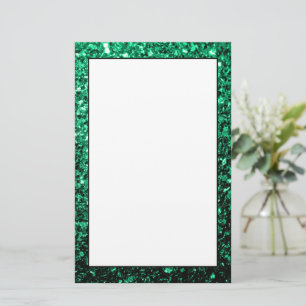 Smaragdgroene nepschittertjes glinsteren briefpapier