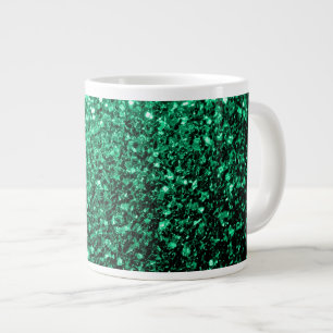 Smaragdgroene nepschittertjes glinsteren grote koffiekop