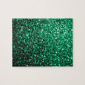 Smaragdgroene nepschittertjes glinsteren legpuzzel (Horizontaal)