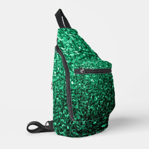 Smaragdgroene nepschittertjes glinsteren sling bag