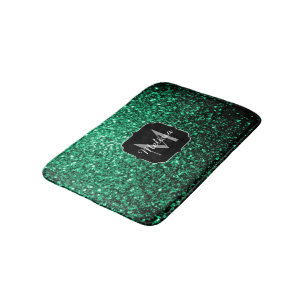Smaragdgroene nepschittertjes Monogram Badmat