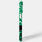 Smaragdgroene nepschittertjes Monogram Case-Mate iPhone Case (Achterkant / Rechts)