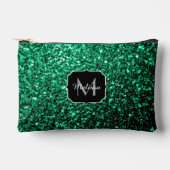 Smaragdgroene nepschittertjes Monogram Etui (Voorkant)