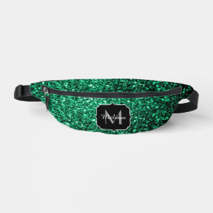 Smaragdgroene nepschittertjes Monogram Heuptasje