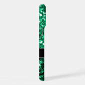 Smaragdgroene nepschittertjes Monogram iPhone Hoesje (Rechterkant)
