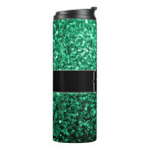 Smaragdgroene nepschittertjes Monogram Thermosbeker (Gedraaid links)
